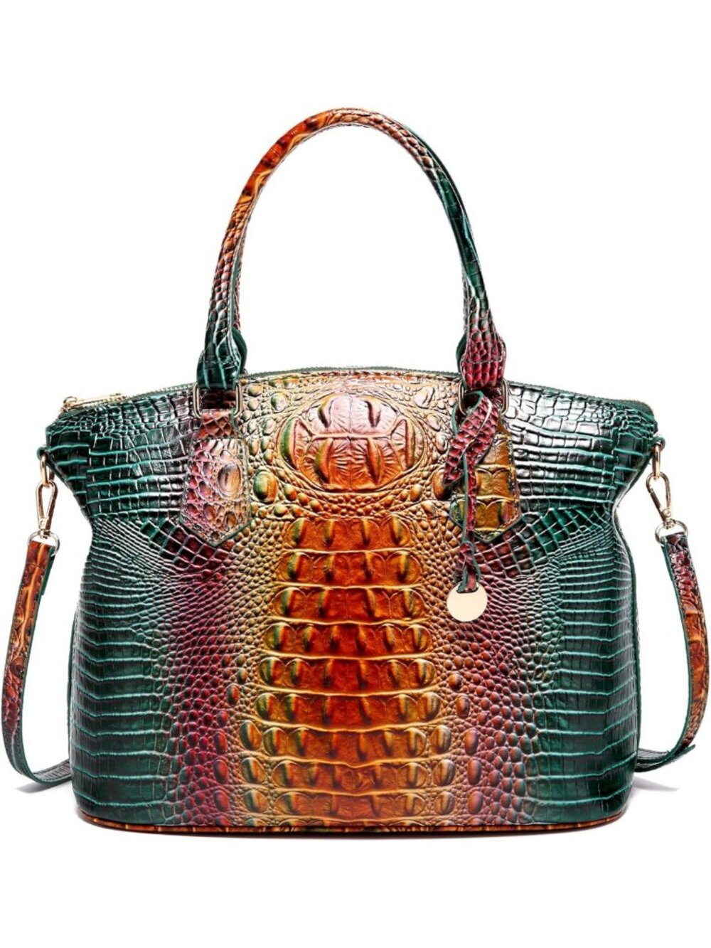 Stylish Crocodile Print Handbag for Women, Versatile Satchel Purse with Shoulder